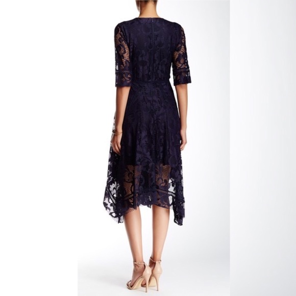 Taylor Lace Sharkbite Hem Dress 6 Navy - Picture 2 of 8
